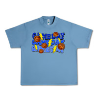 Pebble Blue Game day game day game day lightning bolt Urban Heavy Tee - HowdyJamesFarm