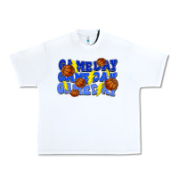 White Game day game day game day lightning bolt Urban Heavy Tee - HowdyJamesFarm