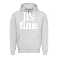 Dove Grey its time Zipper Hoodie - minhPixels