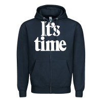 Navy its time Zipper Hoodie - minhPixels