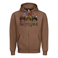 Chestnut happy hallothanksmas Zipper Hoodie - SublimationCraftShop