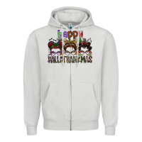Dove Grey happy hallothanksmas Zipper Hoodie - SublimationCraftShop