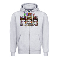 Heather Grey happy hallothanksmas Zipper Hoodie - SublimationCraftShop