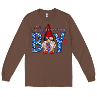 Chestnut All American boy with gnome Long Sleeve Tee - HowdyJamesFarm