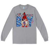 Heather Grey All American boy with gnome Long Sleeve Tee - HowdyJamesFarm