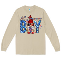 Mushroom All American boy with gnome Long Sleeve Tee - HowdyJamesFarm