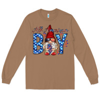 Toasted Coconut All American boy with gnome Long Sleeve Tee - HowdyJamesFarm