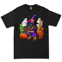 Black Halloween dachshund puppy dog Premium Tee - RanaPortraitStore