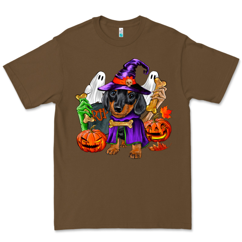 Halloween Dachshund Puppy Dog Premium Tee by RanaPortraitStore | Teevron