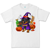 White Halloween dachshund puppy dog Premium Tee - RanaPortraitStore