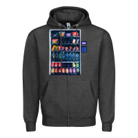 Charcoal Heather Funny Costumes for Halloween Vending Machine Silvester Zipper Hoodie - minhPixels