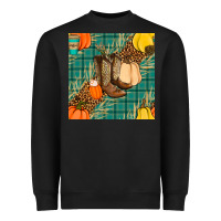 Black fall boot seamless pattern Heavyweight Sweatshirt - BundleAndBundleShop