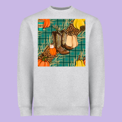 Fall Boot Seamless Pattern Heavyweight Sweatshirt Designed By Bundleandbundleshop