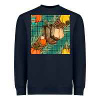 Navy fall boot seamless pattern Heavyweight Sweatshirt - BundleAndBundleShop