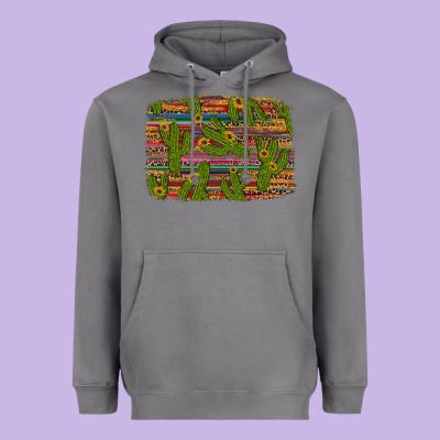 Cinco De Mayo Sunflower And Cactus Background Heavyweight Hoodie Designed By Artiststas