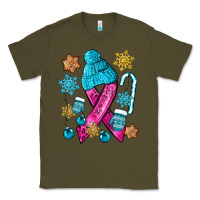 Army Green winter breast cancer ribbon Classic Tee - NancyCooperArtShop