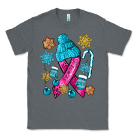 Charcoal Heather winter breast cancer ribbon Classic Tee - NancyCooperArtShop