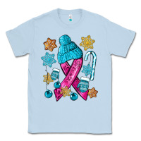 Dusty Blue winter breast cancer ribbon Classic Tee - NancyCooperArtShop