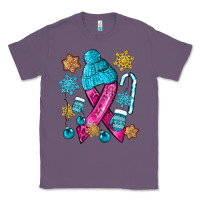 Lavender winter breast cancer ribbon Classic Tee - NancyCooperArtShop