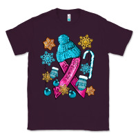 Plum winter breast cancer ribbon Classic Tee - NancyCooperArtShop