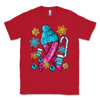 Red winter breast cancer ribbon Classic Tee - NancyCooperArtShop