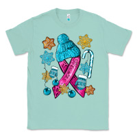 Seafoam winter breast cancer ribbon Classic Tee - NancyCooperArtShop