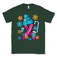 Sports Green winter breast cancer ribbon Classic Tee - NancyCooperArtShop