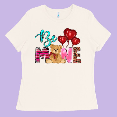 Valentine's Day Be Mine Tedybear Ladies Tee Designed By Ranaportraitstore