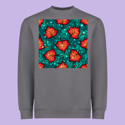 Fall Leaves Seamless Pattern Heavyweight Sweatshirt Designed By Bundleandbundleshop