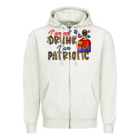 Oatmeal Heather i'm drunk i'm patrıtoc Zipper Hoodie - CowhideDigitalArt
