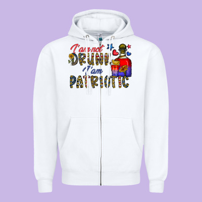 I'm Drunk I'm Patrıtoc Zipper Hoodie Designed By Cowhidedigitalart