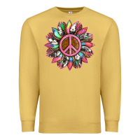 Antique Gold sunflower and tie dye with peace sign Premium Sweatshirt - Artiststas