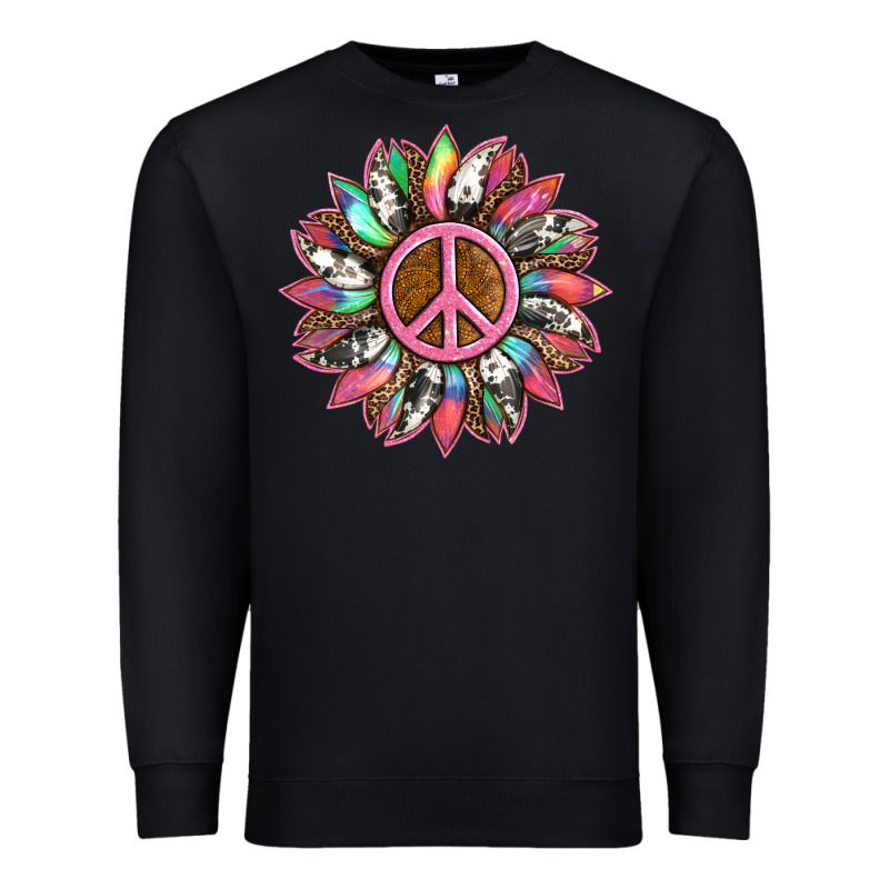 Sunflower And Tie Dye With Peace Sign Premium Sweatshirt by Artiststas | Teevron