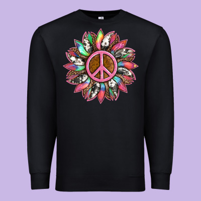 Sunflower And Tie Dye With Peace Sign Premium Sweatshirt Designed By Artiststas