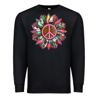 Black sunflower and tie dye with peace sign Premium Sweatshirt - Artiststas