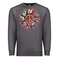 Charcoal Heather sunflower and tie dye with peace sign Premium Sweatshirt - Artiststas