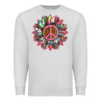 Dove Grey sunflower and tie dye with peace sign Premium Sweatshirt - Artiststas