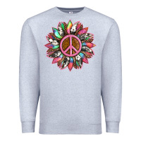 Heather Grey sunflower and tie dye with peace sign Premium Sweatshirt - Artiststas
