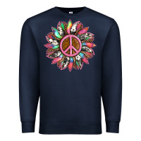Navy sunflower and tie dye with peace sign Premium Sweatshirt - Artiststas
