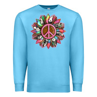 Ocean Blue sunflower and tie dye with peace sign Premium Sweatshirt - Artiststas