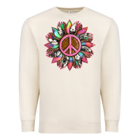 Sandshell sunflower and tie dye with peace sign Premium Sweatshirt - Artiststas