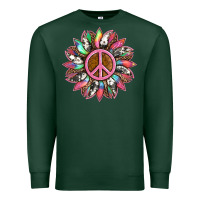 Sports Green sunflower and tie dye with peace sign Premium Sweatshirt - Artiststas