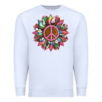 White sunflower and tie dye with peace sign Premium Sweatshirt - Artiststas