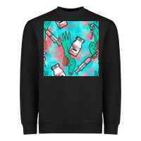 Black Nurse Gloves Seamless Pattern Heavyweight Sweatshirt - BundleAndBundleShop
