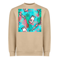 Mushroom Nurse Gloves Seamless Pattern Heavyweight Sweatshirt - BundleAndBundleShop