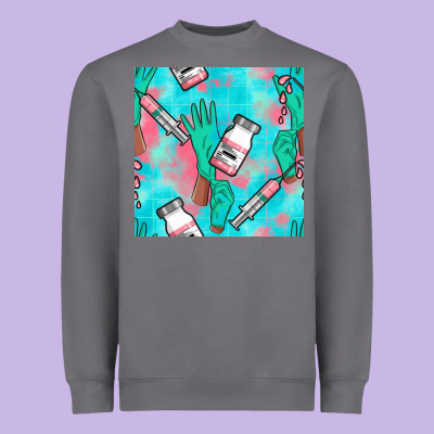 Nurse Gloves Seamless Pattern Heavyweight Sweatshirt Designed By Bundleandbundleshop