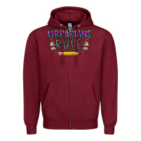 Burgundy librarians rule Zipper Hoodie - CowhideDigitalArt