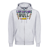 Heather Grey librarians rule Zipper Hoodie - CowhideDigitalArt