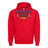 Red librarians rule Zipper Hoodie - CowhideDigitalArt