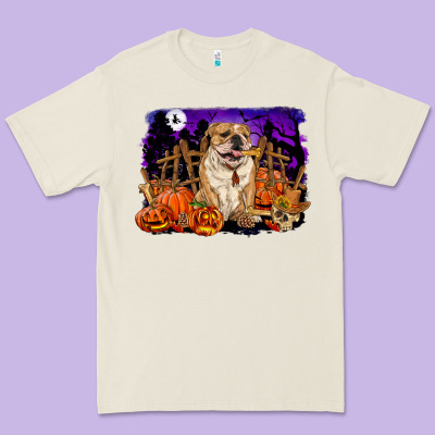 Halloween English Bulldog Premium Tee Designed By Ranaportraitstore